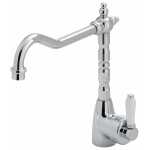 Fienza Eleanor Shepherds Crook Sink Mixer, Chrome / Ceramic