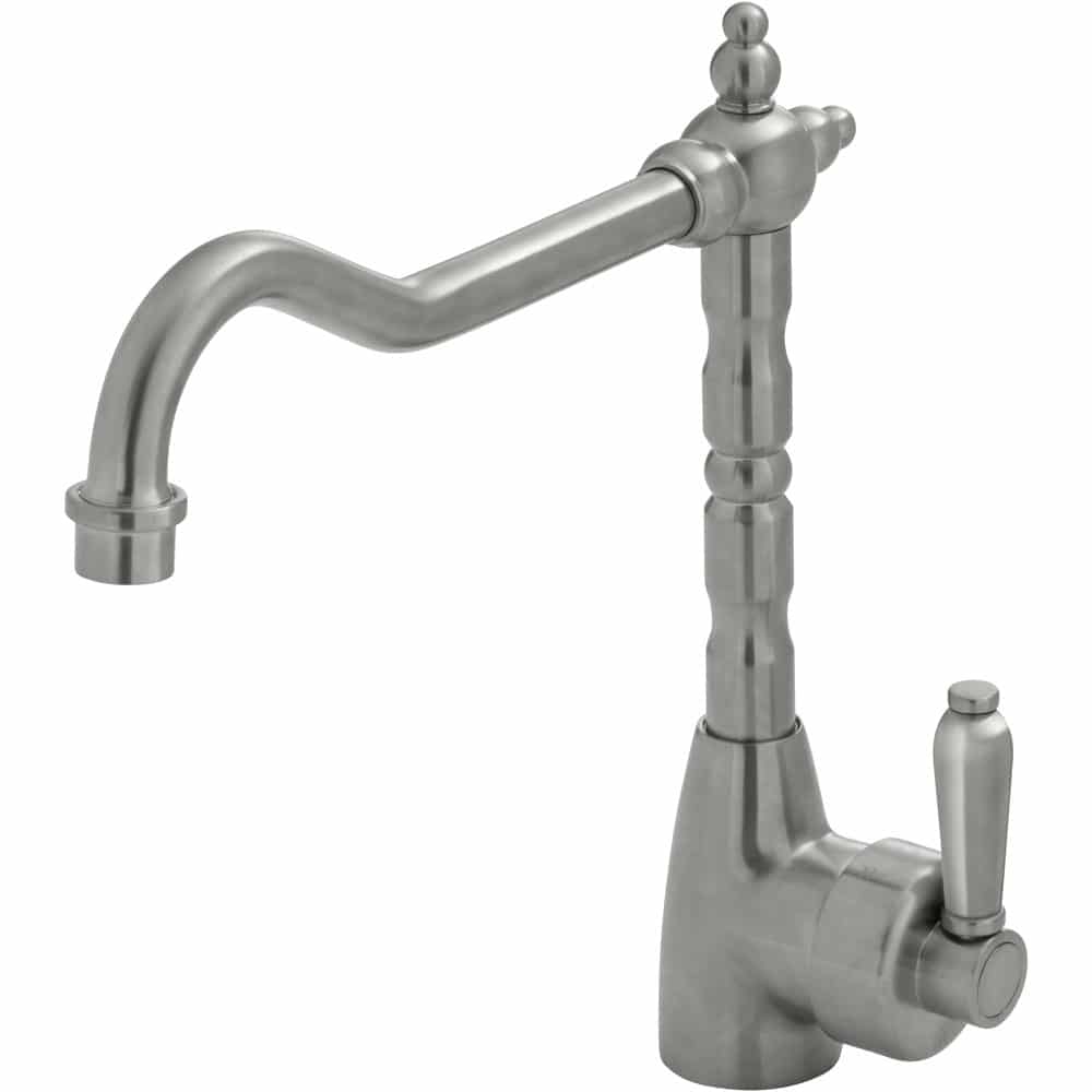 Fienza Eleanor Shepherds Crook Sink Mixer - Brushed Nickel