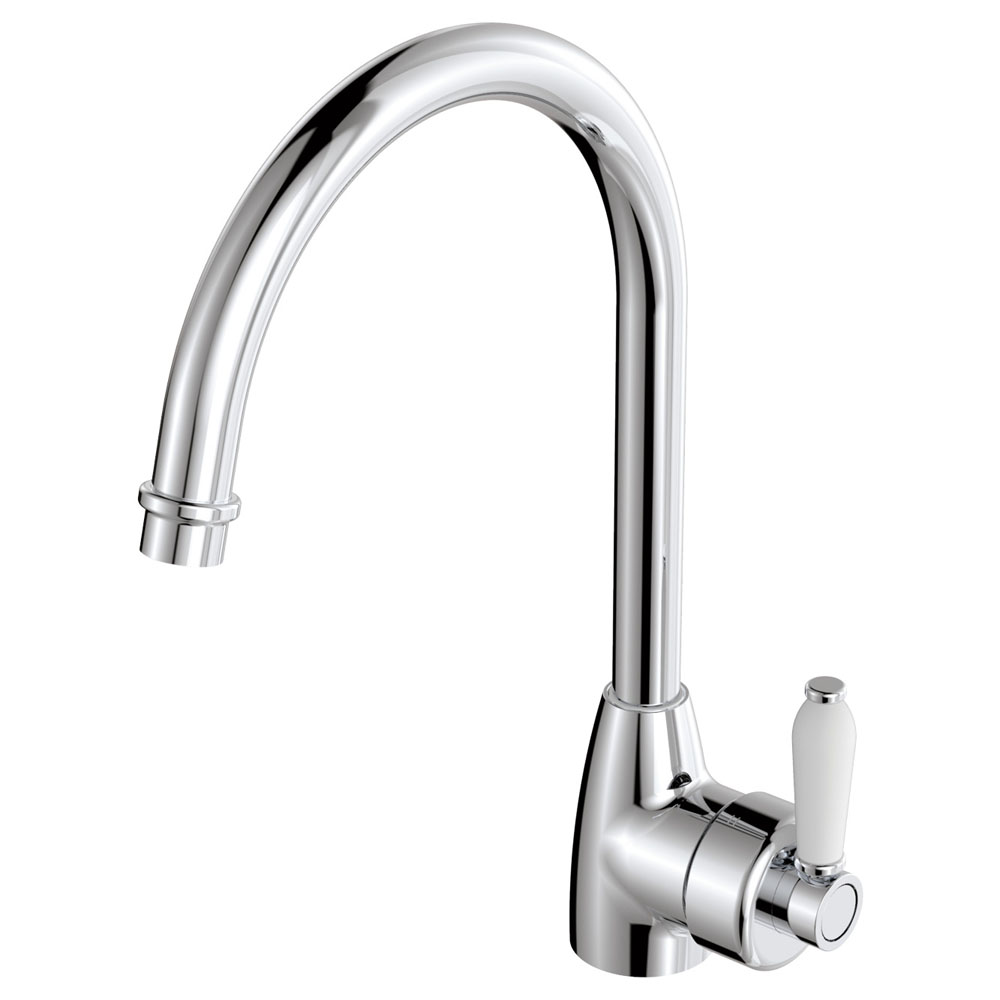 Fienza Eleanor Gooseneck Sink Mixer - Chrome/Ceramic