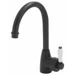 Fienza Eleanor Gooseneck Sink Mixer - Matte Black/Ceramic