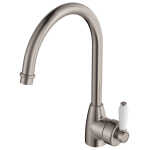 Fienza Eleanor Gooseneck Sink Mixer - Brushed Nickel/Ceramic