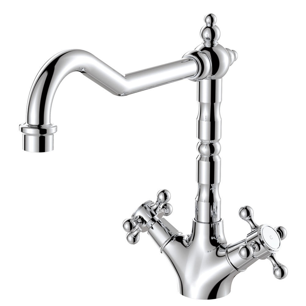 Fienza Lillian Shepherds Crook Sink Mixer, Chrome