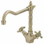 Fienza Lillian Shepherds Crook Sink Mixer, Champagne