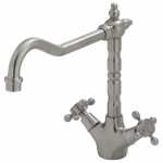 Fienza Lillian Shepherds Crook Sink Mixer - Brushed Nickel