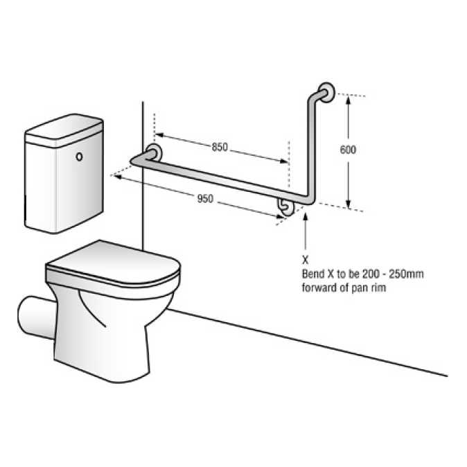 Metlam Antimicrobial Lh Rh 90 Flush Mount Side Wall Grab Rail