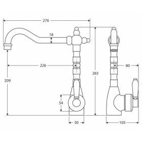 FIENZA ELEANOR Shepherds Crook Sink Mixer