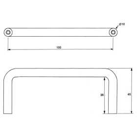 ML308 110mm Pull Handle Drawing