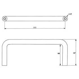 ML310 152mm Pull Handle Drawing
