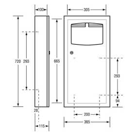 ML710RSM Waste Receptacle Drawing