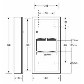 ML710SM Paper Towel Dispenser & Waste Receptacle Drawing