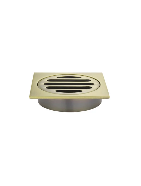 Meir Square Floor Grate Shower Drain 100mm Outlet - Gold