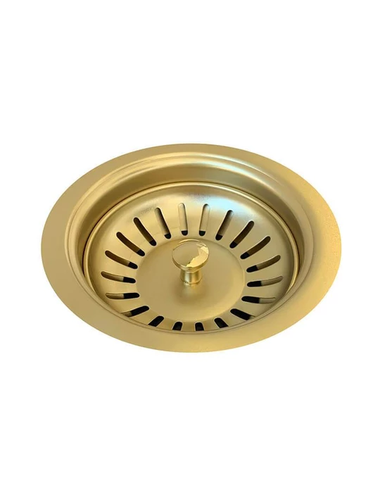 Meir Sink Strainer and Waste Plug Basket with Stopper - Gold