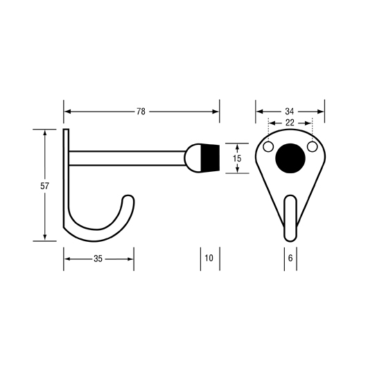 Finish Bright Chrome Metlam Coat Hook
