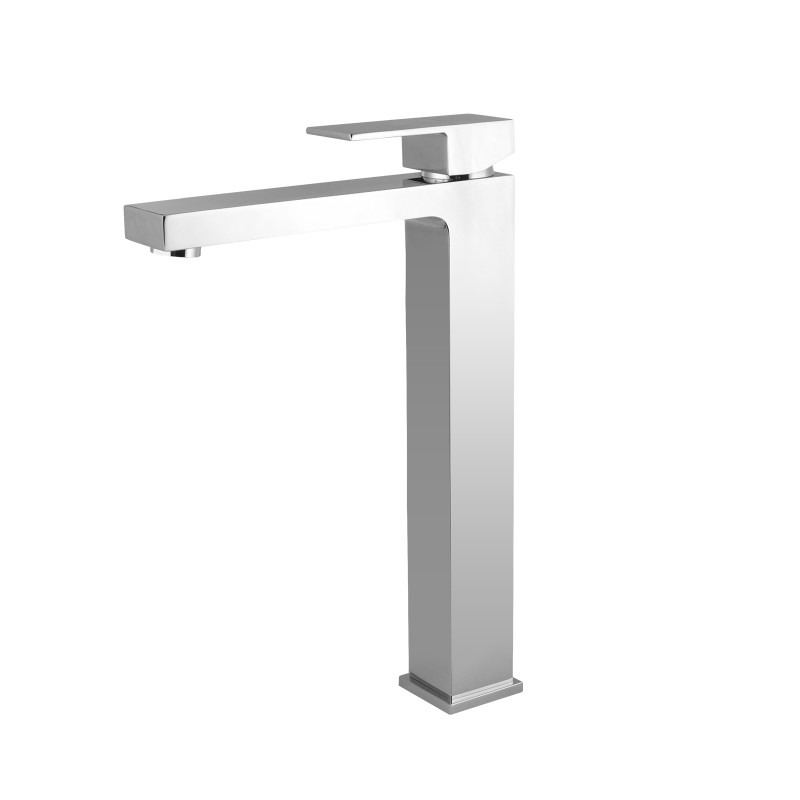 Ottimo Solid Brass Square Chrome Tall Basin Mixer Tap Vanity Tap Bench Top