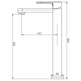 Eva Mini Tall Basin Mixer Drawing