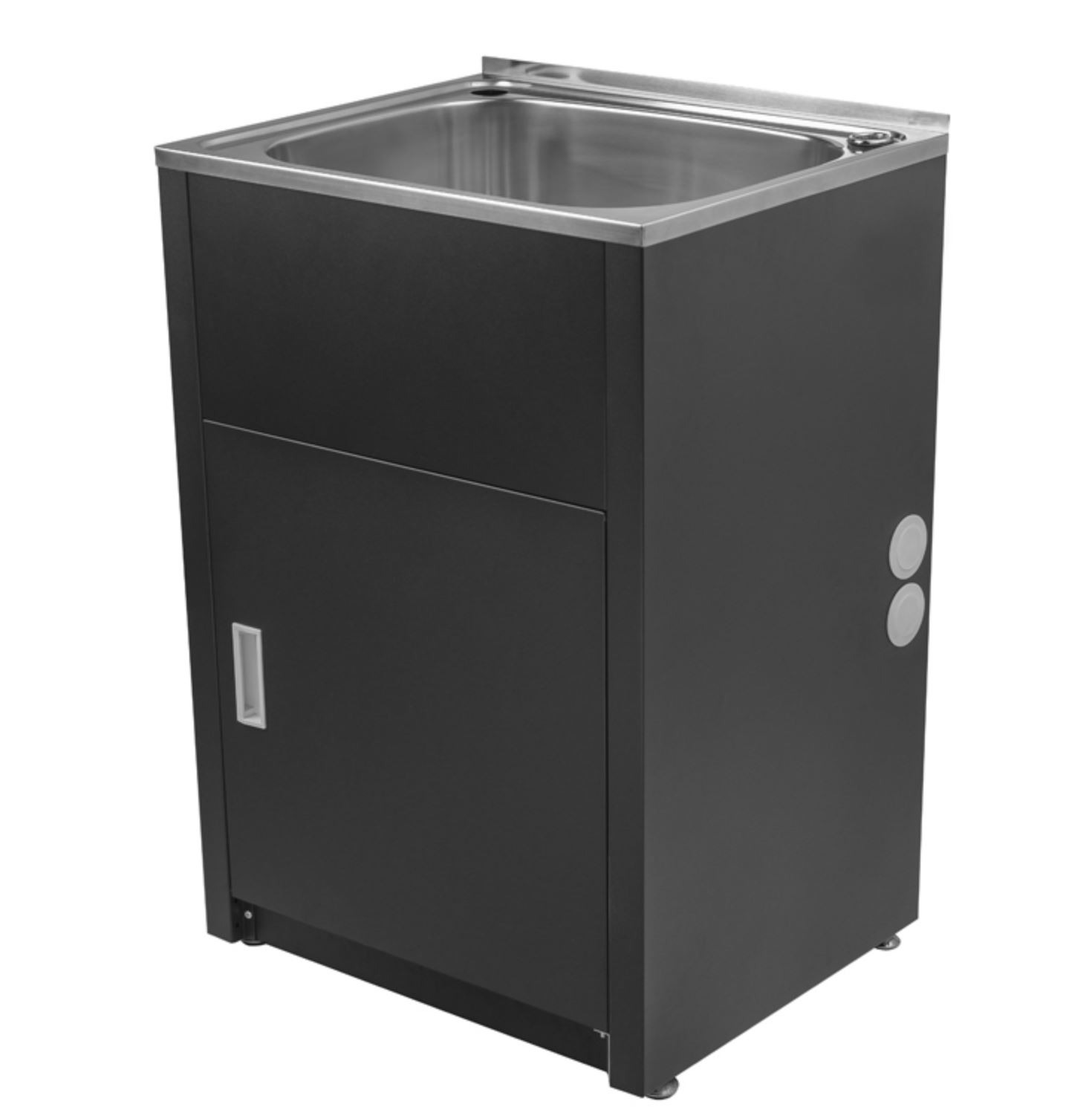 610Lx510Wx870Hmm 45L Stainless Steel Laundry Tub Cabinet Freestanding Matt Black