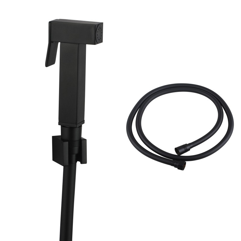 Brass Square Black Toilet Bidet Spray Kit with 1.2m PVC Hose