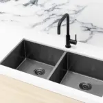 Meir Double Bowl PVD Kitchen Sink 860mm - Gunmetal Black