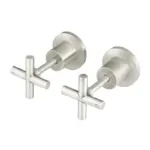 Meir Round Cross Jumper Valve Wall Top Assemblies Brushed Nickel
