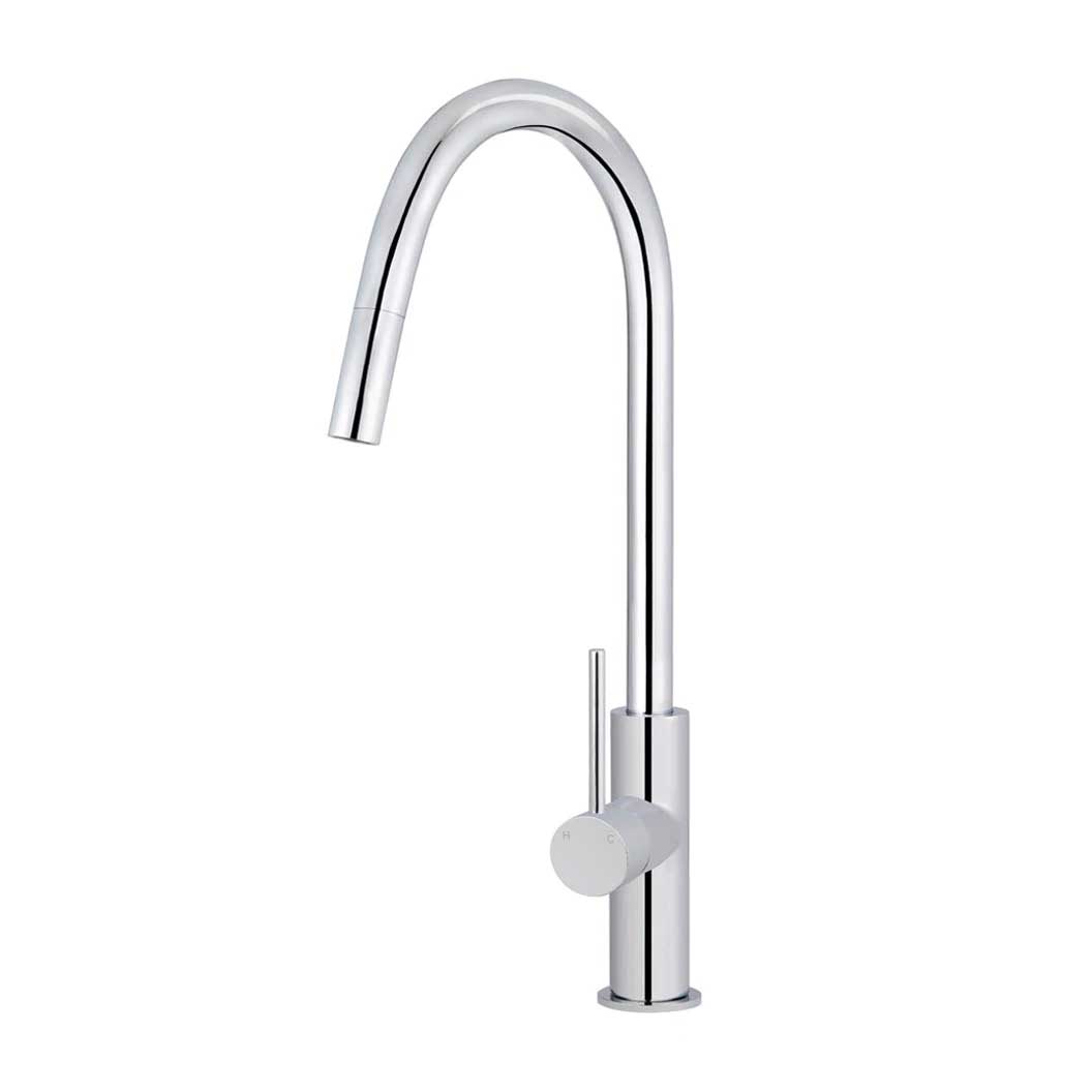Meir Round Piccola Pull Out Kitchen Mixer Tap Chrome