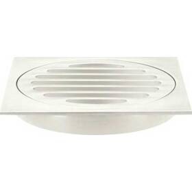 Meir-Square-Floor-Grate-Shower-Drain-100mm-Outlet---Brushed-Nickel