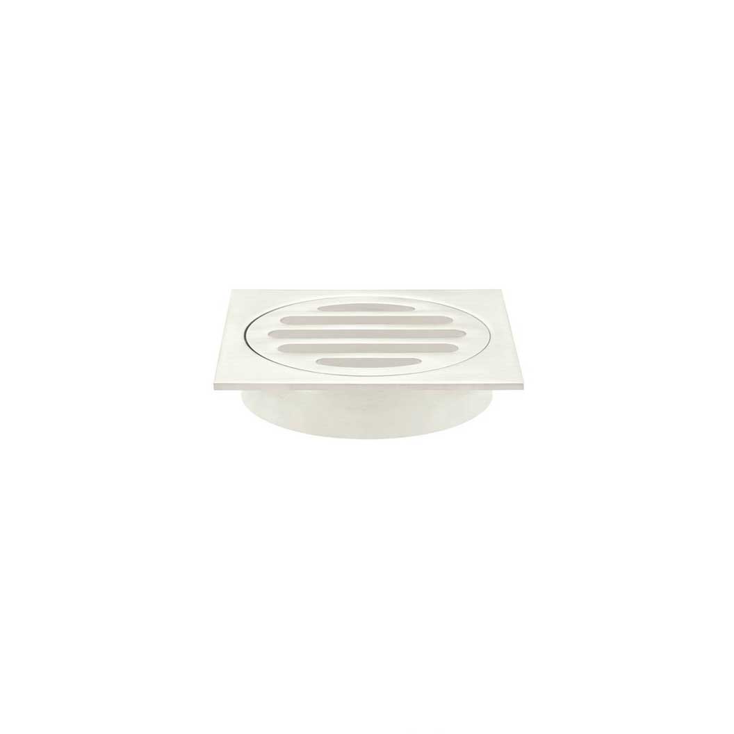 Meir Square Floor Grate Shower Drain 80mm Outlet - Brushed Nickel