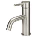 Meir Round PVD Brushed Nickel Basin Mixer with Curved Spout