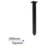 Aquaperla Square Black Ceiling Shower Arm 300mm