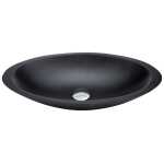 Fienza Bahama Matte Black Solid Surface Cast Stone Basin