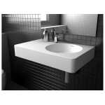 ENCANTO 700 Solid Surface Wall-Hung Basin, Right-Hand Bowl with Overflow