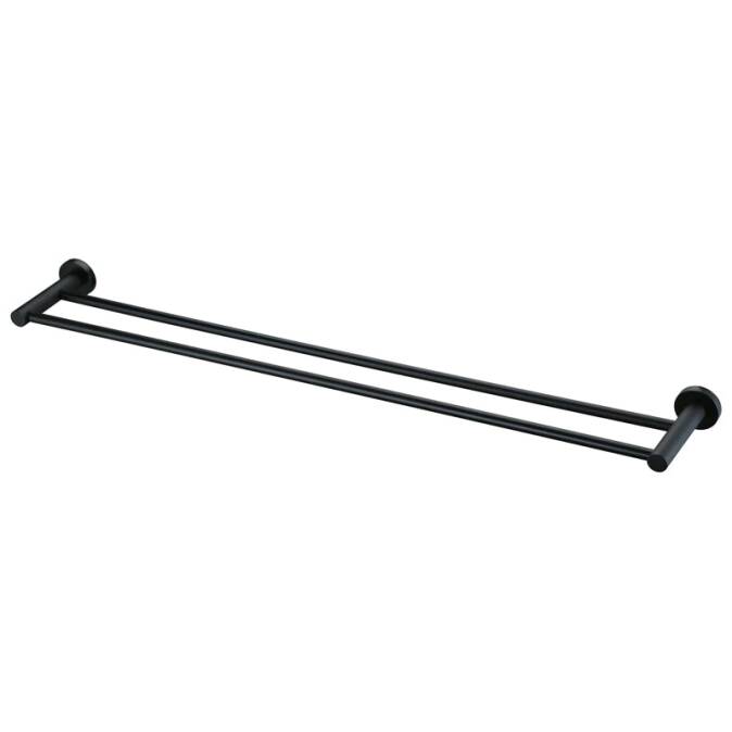 Mirage Double Towel Rail Black 600mm