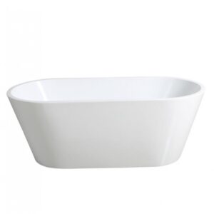 1390x715x585mm Ovia Oval Bathtub Freestanding Acrylic GLOSSY White Bath tub NO Overflow