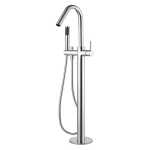 Modern National Star Round Floor Mixer with Hand Shower Chrome