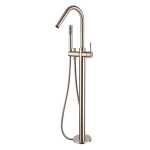 Modern National Star Round Floor Mixer with Hand Shower Warm Brushed Nickel