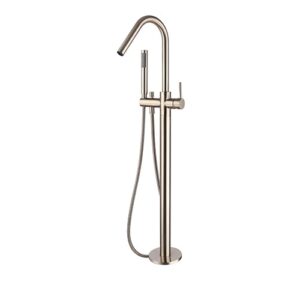 Modern National Star Round Floor Mixer with Hand Shower Warm Brushed Nickel