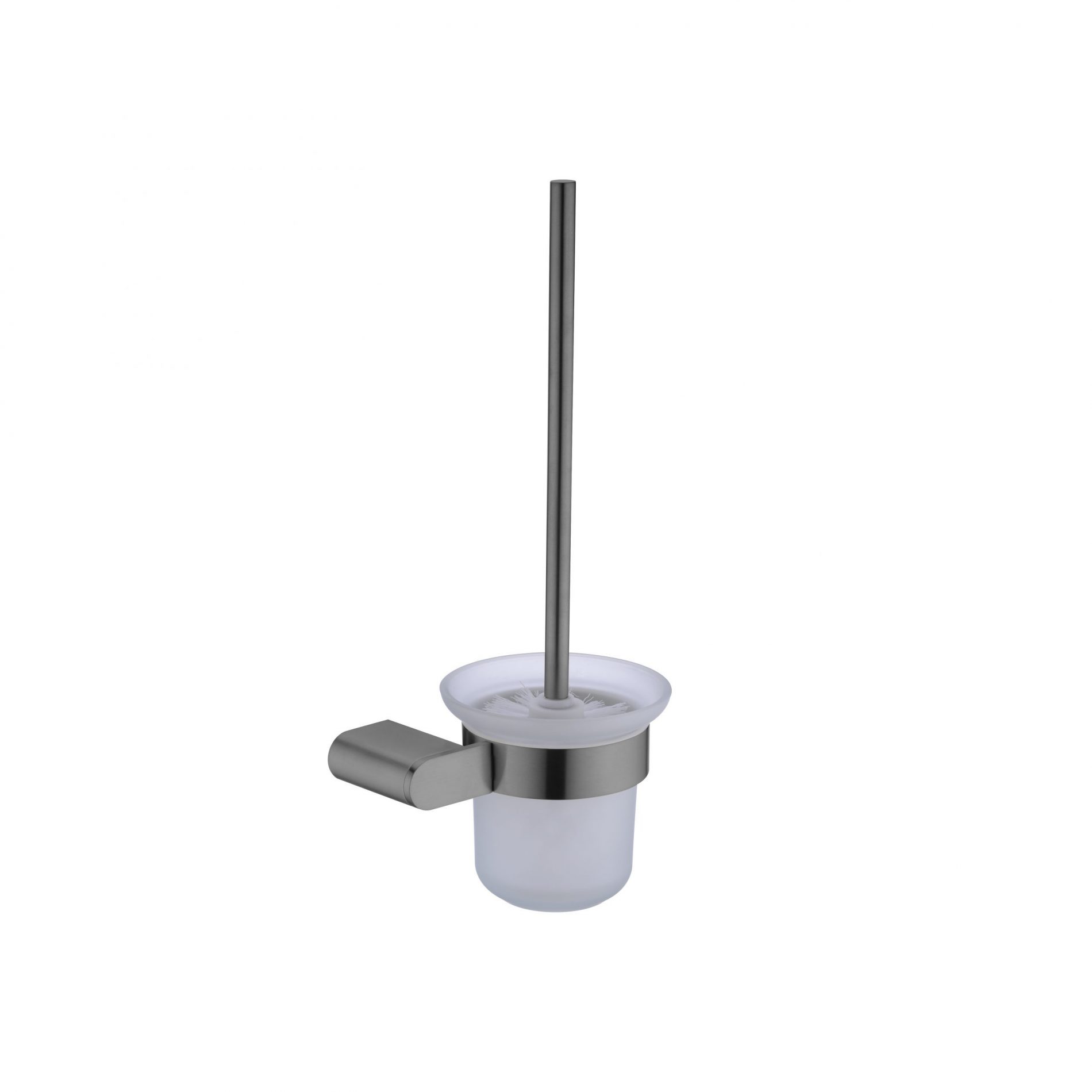 Nero Bianca Toilet Brush Holder Gun Metal Grey