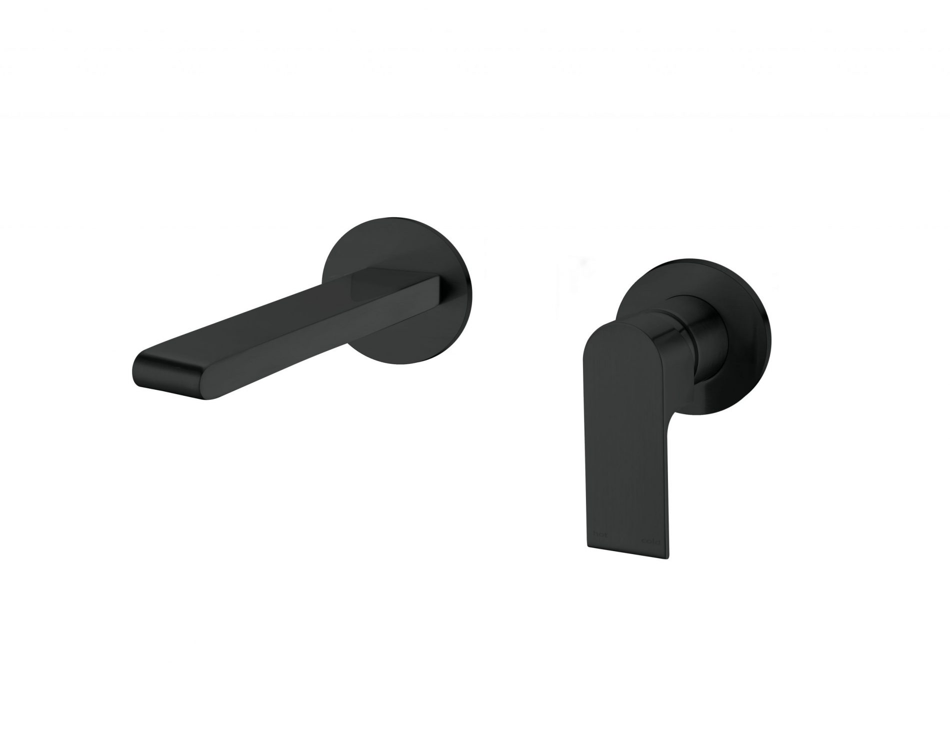 Nero Bianca Wall Basin Mixer Separate Back Plate Matte Black