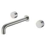 Nero Kara Wall Basin Set 217mm Spout Brushed Nickel