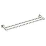 Nero MECCA DOUBLE TOWEL RAIL 600MM Brushed Nickel