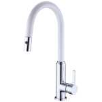 Nero Pearl Pull Out Sink Mixer with Vegie Spray White Chrome