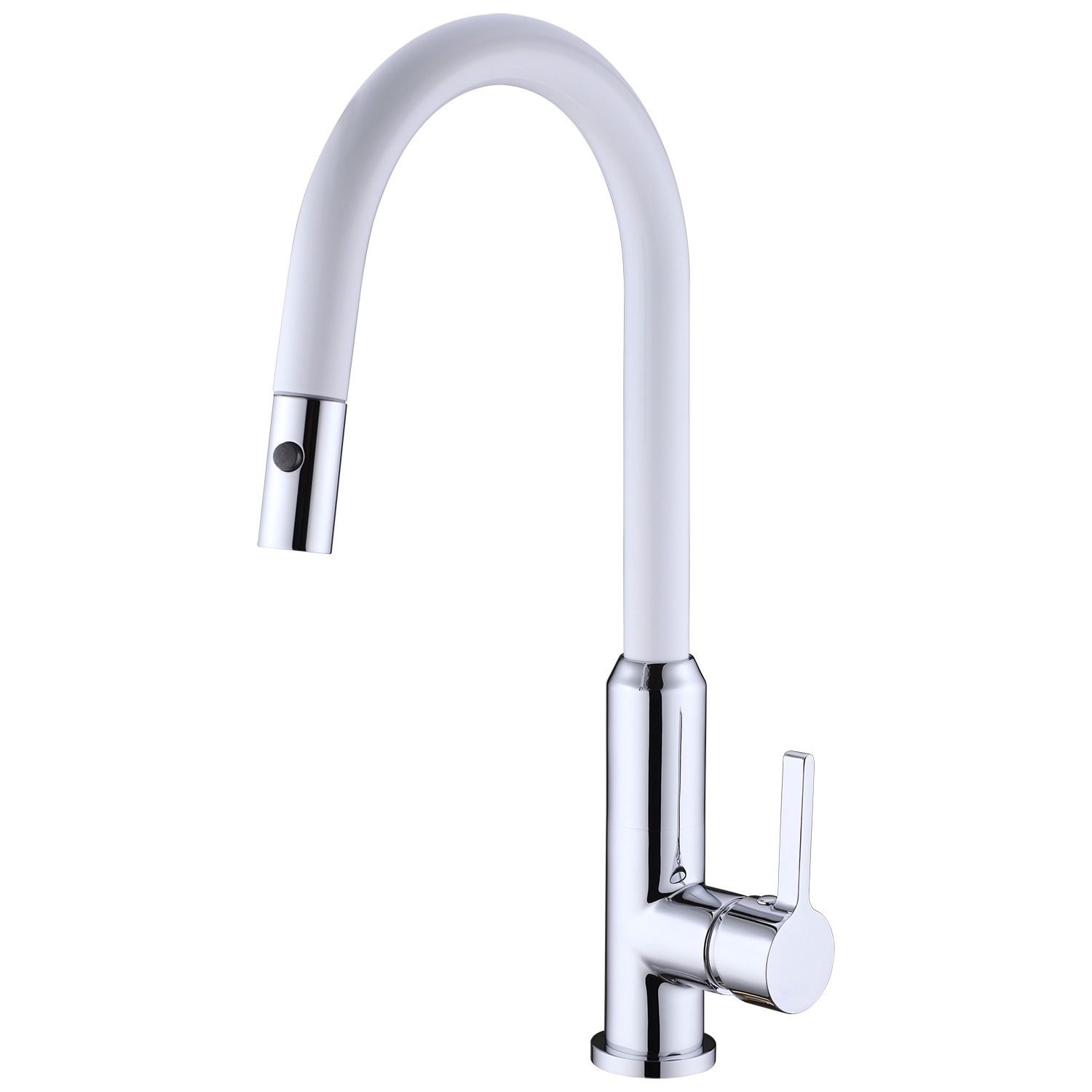 Nero Pearl Pull Out Sink Mixer with Vegie Spray White Chrome