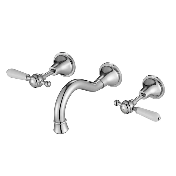 Modern National Bordeaux Wall Bath Set Chrome