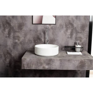 Ovia Claya Art Sandy Matt White Textured Above Counter Basin 360mm