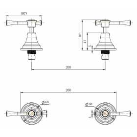 Montpellier Wall Assemblies 14 Turn - Brushed Nickel