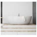 1690x805x550mm Olivia Oval Bathtub Freestanding Acrylic MATT White Bath tub Non-Overflow