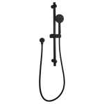 Aquaperla Round Black 3 Functions Handheld Shower Set With Rail Wall Mounted