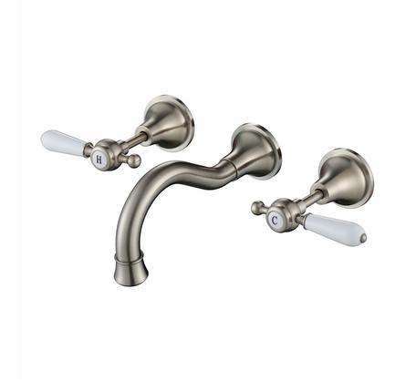 Bordeaux Wall Bath Set Warm  Brushed Nickel