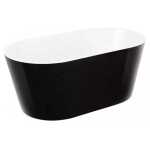 1700x830x578mm Ovia Oval Bathtub Freestanding Acrylic Gloss Black & Gloss White Bath tub NO Overflow