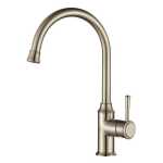Modern National Montpellier Goose Neck Kitchen Mixer Warm Brushed Nickel