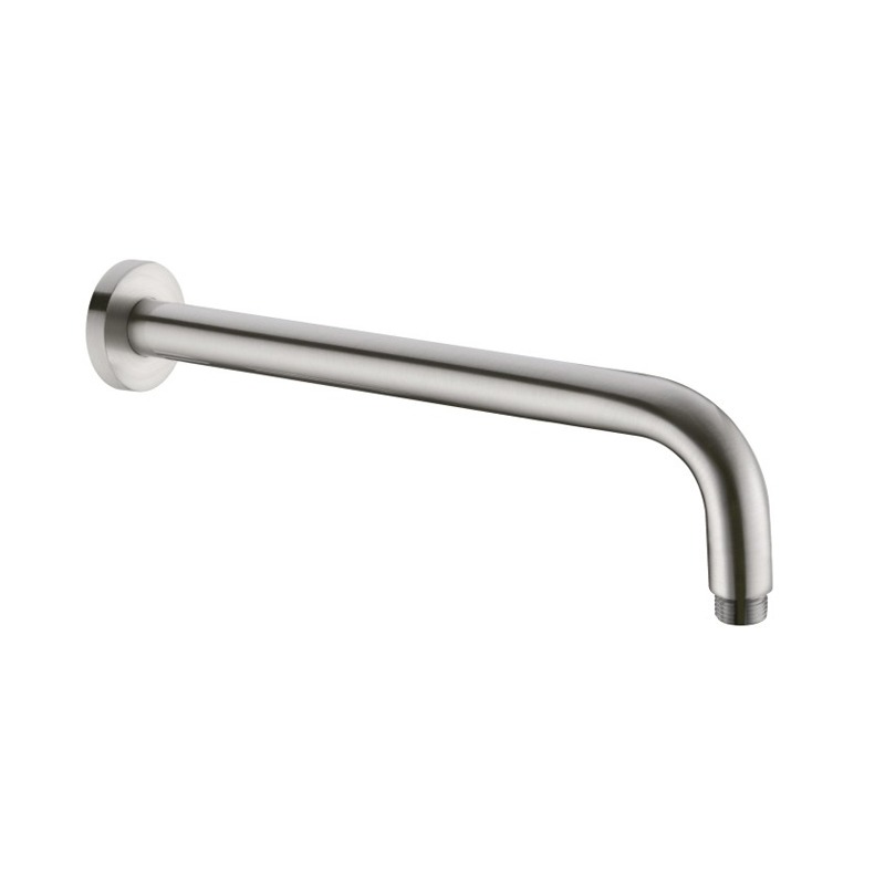 Nero Round Wall Shower Arm 330mm Brushed Nickel